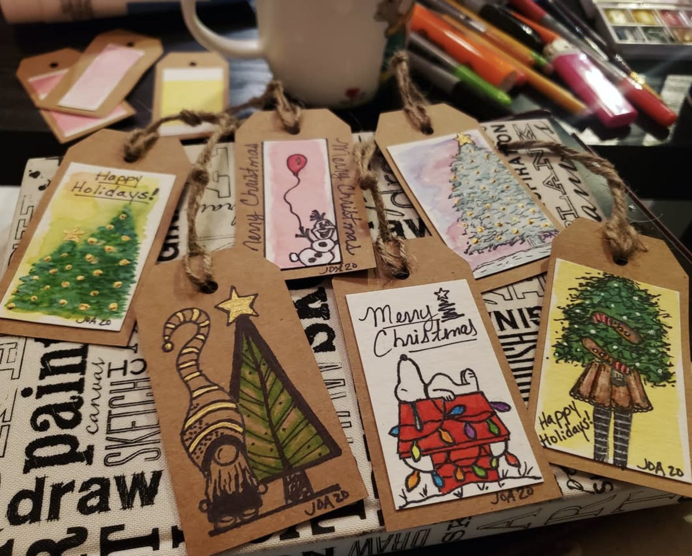 Hand-painted art bookmarks by JoA