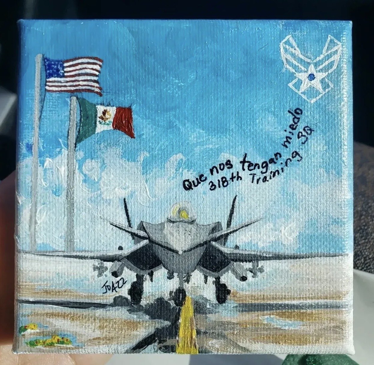 Custom Air Force memorial painting