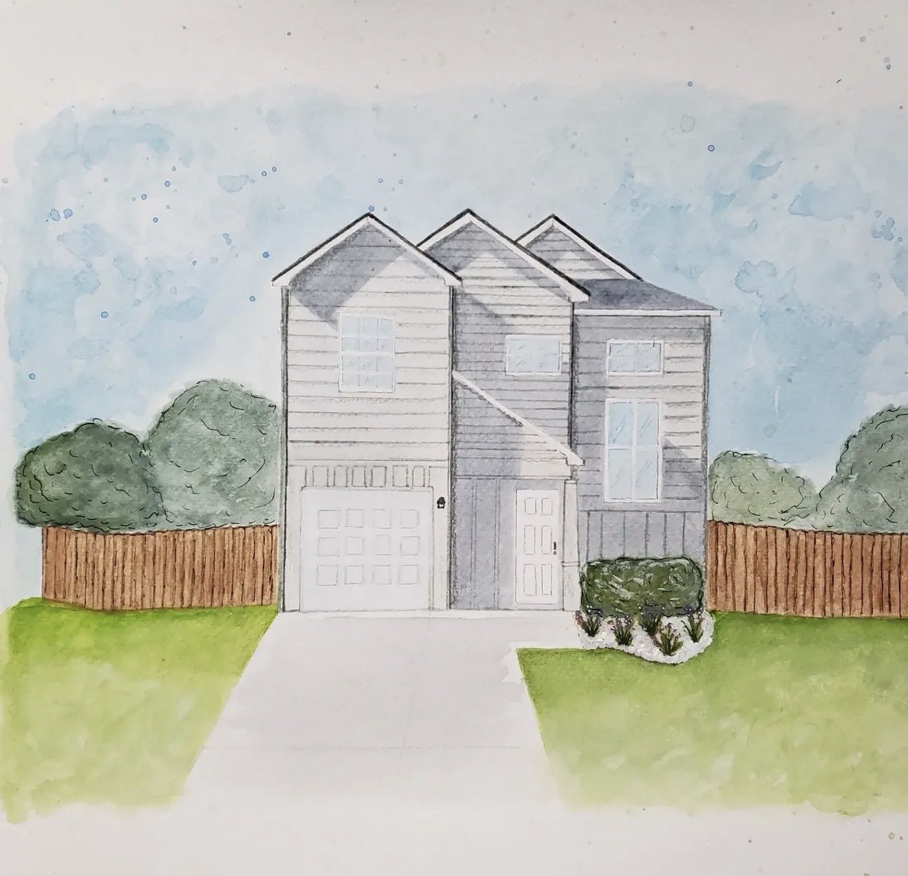 Custom home portrait commission