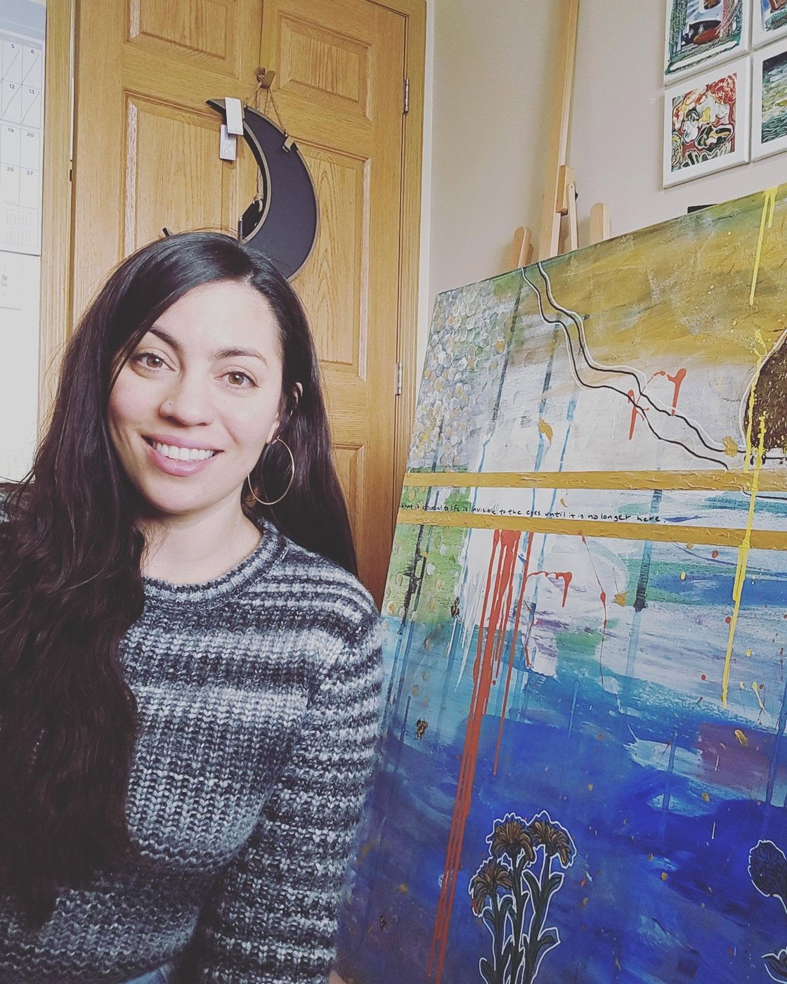 Joanna R. Sosa (JoA), painter, in her Puerto Rico studio